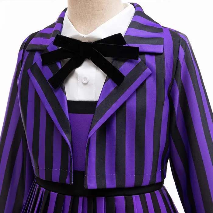 Costume d'Halloween Mercredi Enid pour filles 2 pièces tenue déguisement occasion spéciale carnaval anniversaire thème fantaisie