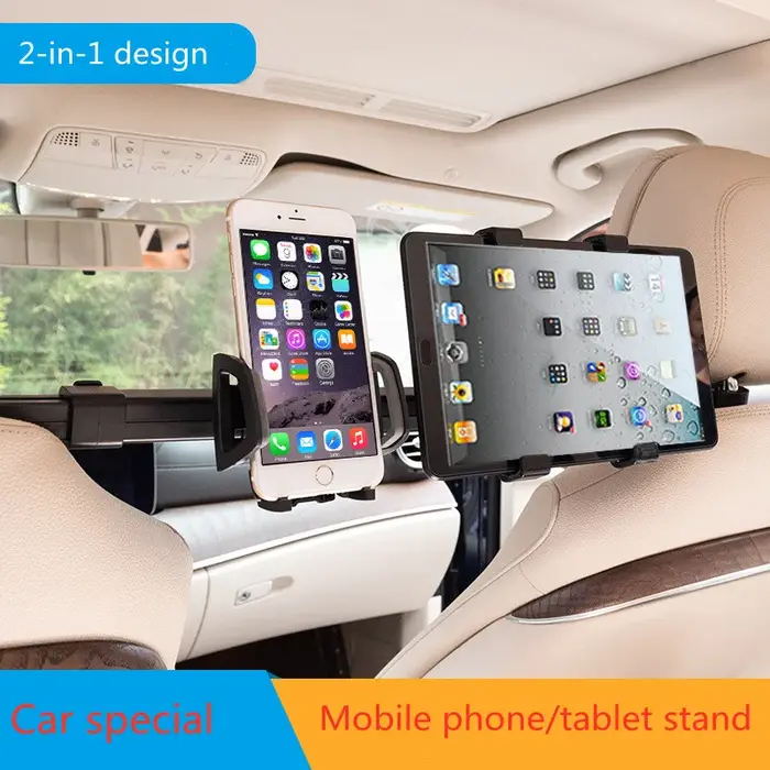 360 °   Support de siège de téléphone de voiture, support d'oreiller arrière, supports rotatifs deux