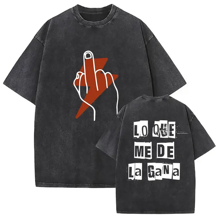 Rappeur Dani Martin Lo Que Me De La Gana Tour 2025 Vintage lavé t-shirts hommes femmes Pop Fans mode vêtements surdimens
