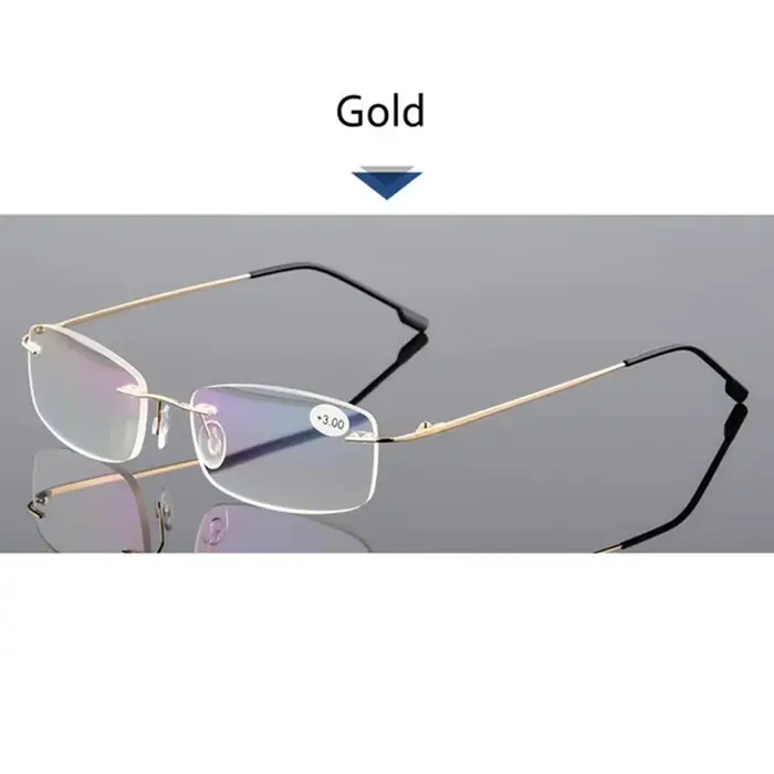 May Flower-Lunettes de lecture sans monture en titane pour hommes et femmes, blocage de la lumière b