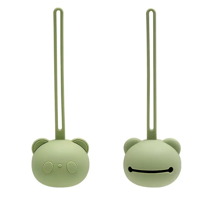 Nouveauté vente chaude épais panda ours forme bébé sucette étui support Silicone mamelon couverture 