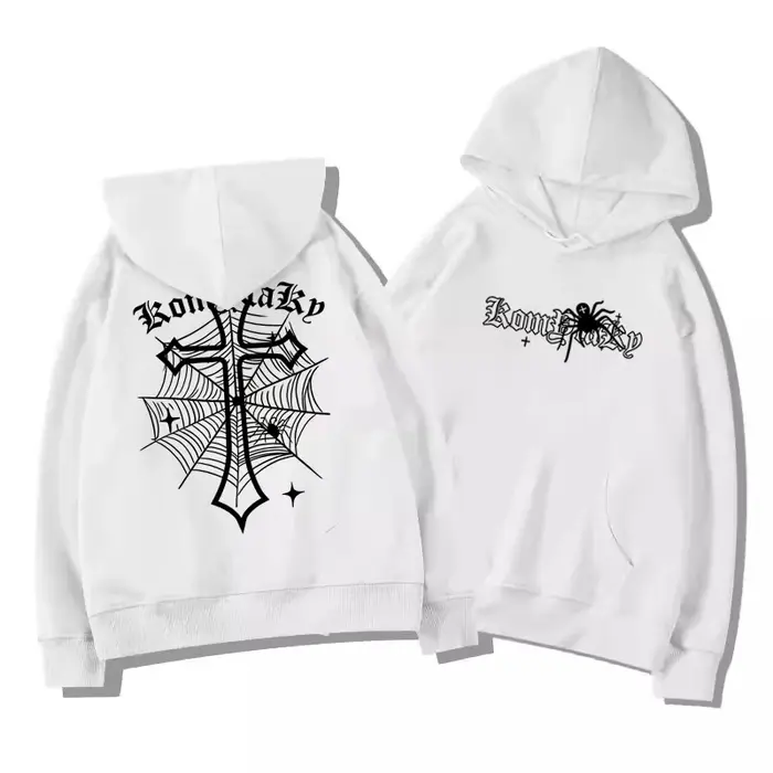 Sweat-shirt à capuche chaud en polaire pour hommes adultes, européen et américain, croix d'araignée,