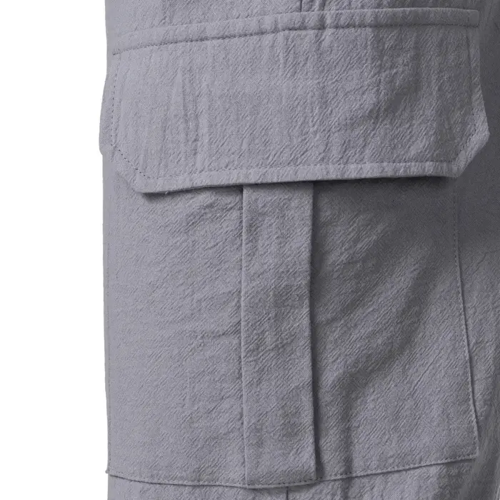 NOUVEAU Pantalon en coton et lin pour hommes européens et américains, pantalon de travail multi-poch
