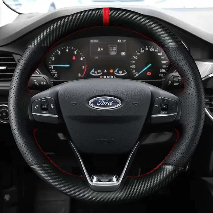 Housse de volant de voiture personnalisée, bricolage, 100% adaptée à la Ford Focus 4 2019 2020 Fiest