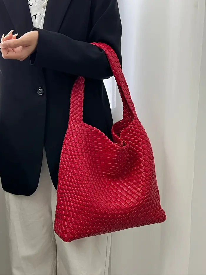 Sacs pour femmes sac à bandoulière de créateur de luxe haute capacité en cuir PU tissé à la main sac