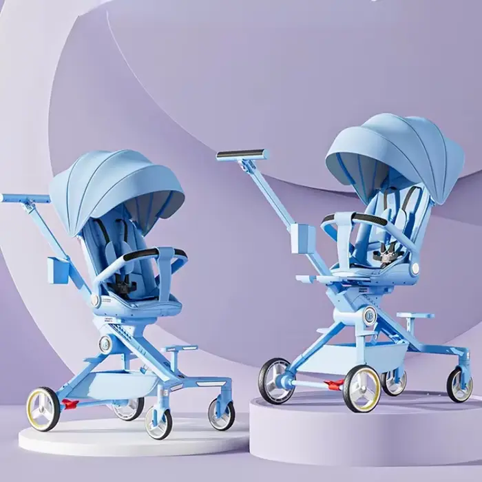 Poussette pliante légère vue haute absorbant les chocs pour bébé de 0 à 3 ans occasions spéciales sorties familiales explorations enfants