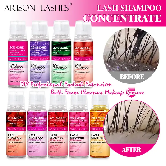ARISON 100ml cils shampooing concentré sans Stimulation cils nettoyant bricolage professionnel Exten