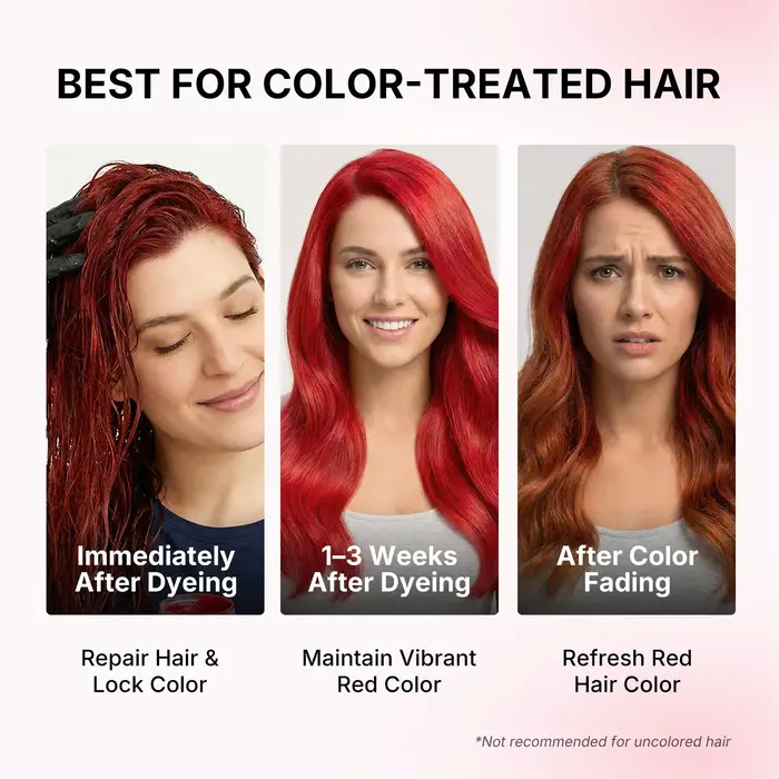 Karseell Color Deposition Masque pour cheveux rouges Après-shampooing stimulant la couleur, hydrate 