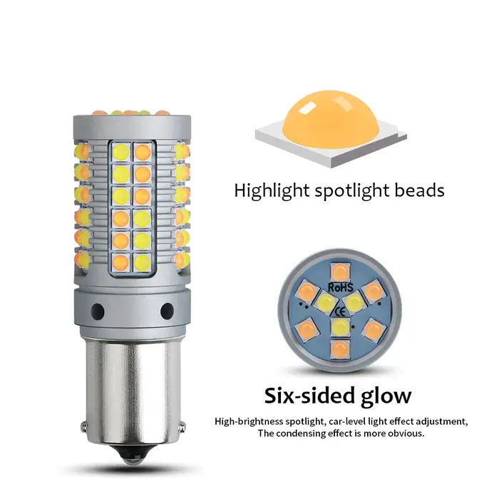Ampoule LED Canbus 1156 P21W BA15S PY21W BAU15S 7440 W21W T20, clignotant DRL pour voiture, double M