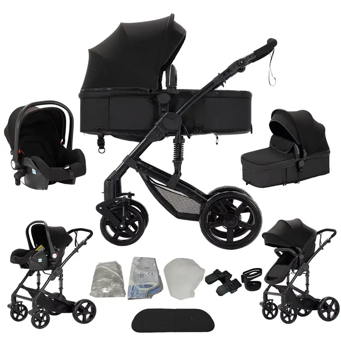 Poussette 3 en 1 pour bébé, pliable, portable, avec moustiquaire, certifiée UE