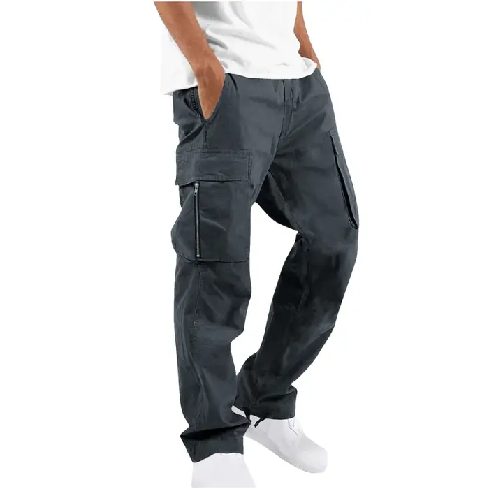 Pantalon cargo en polyester tissé pour homme