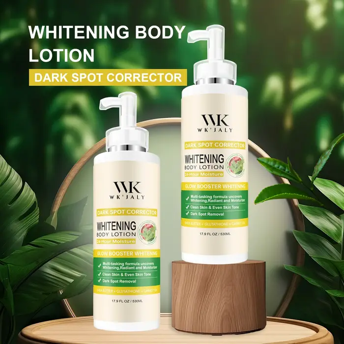 Lotion corporelle éclaircissante WK JALY au glutathion, correcteur de taches brunes, avec huile de c