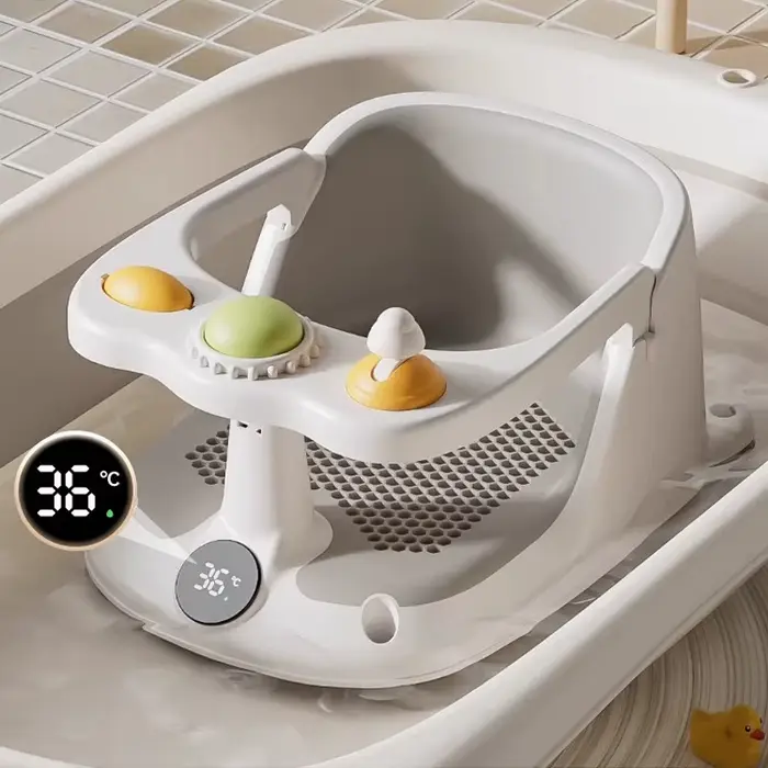 Siège de bain pour bébé assis avec tasse de rinçage antidérapant confortable pour bébés de 6 mois et plus bains pour enfants occasions spéciales