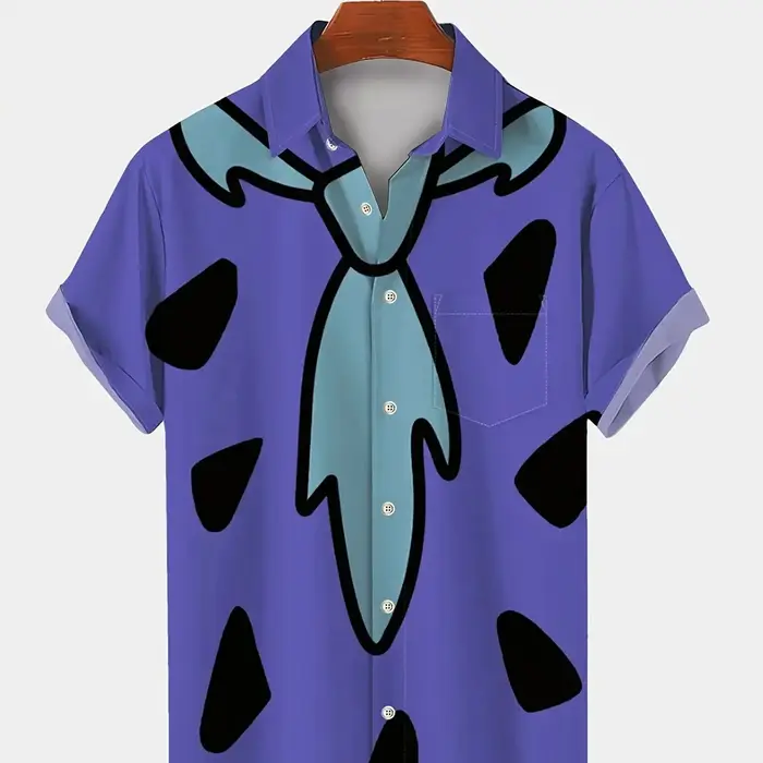 Chemise hawaïenne graphique géométrique pour hommes, chemise boutonnée, streetwear d'été, vêtements 