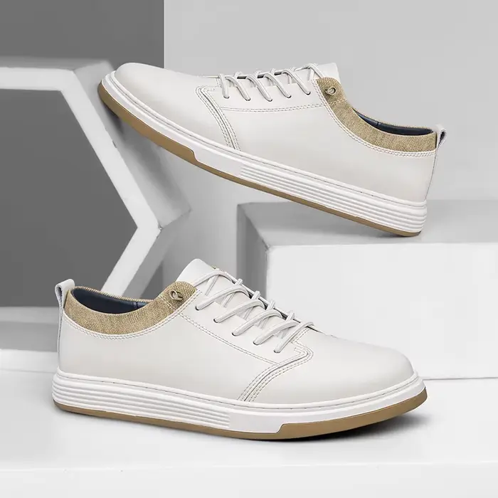 Chaussures en cuir véritable pour hommes de marque italienne, chaussures Oxford beiges faites à la m