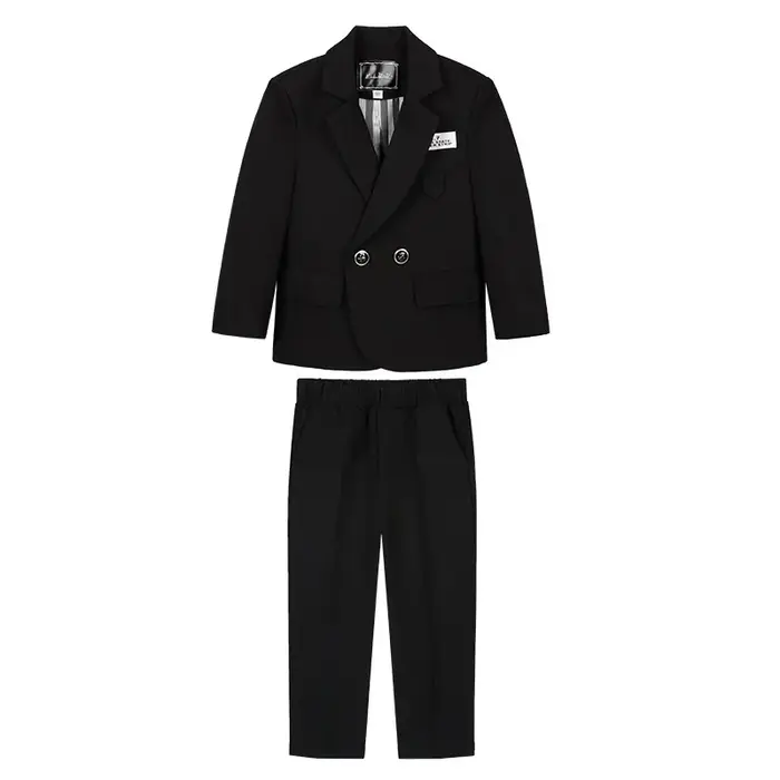 Costume de Spectacle de Piano Noir pour Garçon Adolescent, Tenue de Cérémonie de Remise de Diplôme, 