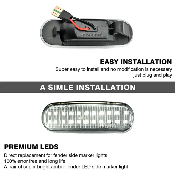 Clignotant LED dynamique, marqueur latéral, lampe répéteur pour Fiat Panda 169 Grande Punto Inkl Evo