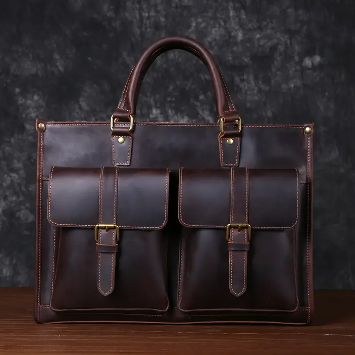 Sac à bandoulière rétro en cuir de vachette pour homme