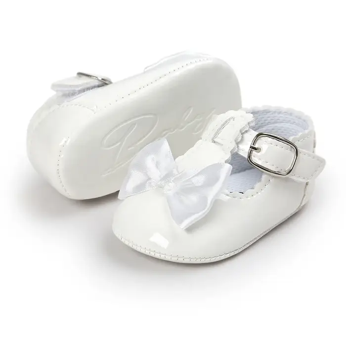 MRovior-Chaussures classiques pour bébés filles, semelle en caoutchouc avec nœud papillon, anti-alde