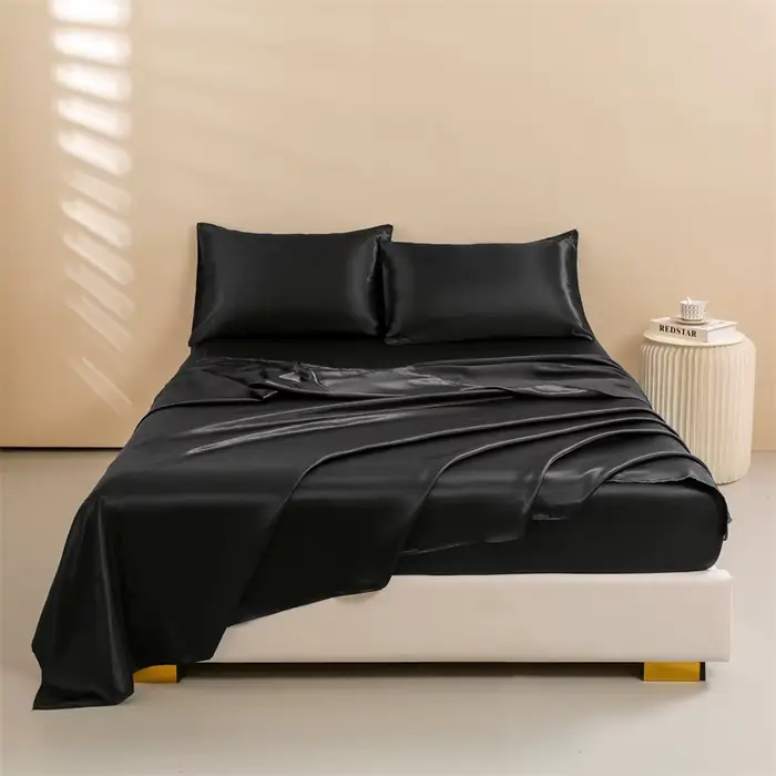Ensemble de draps en satin queen size 4 pièces pour un sommeil douillet et confortable occassions spéciales ```