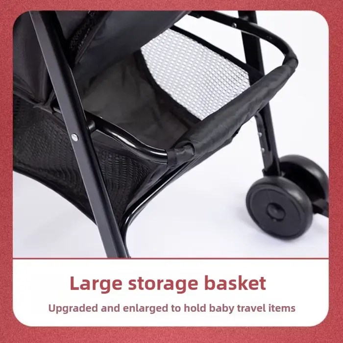 Poussette bébé pliable et légère pour s'asseoir et couché, absorbant les chocs et résistante aux fre
