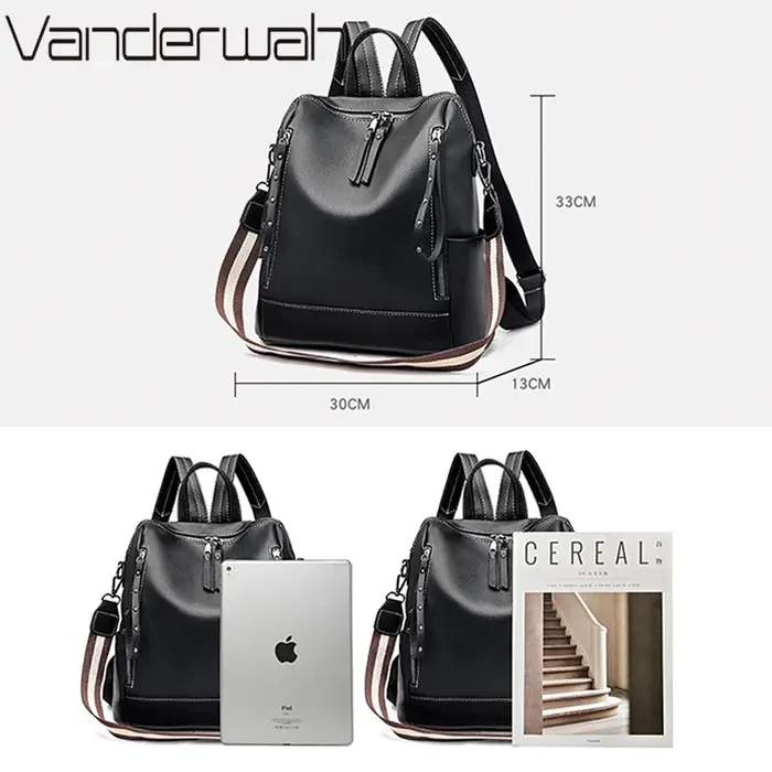 Sac à Dos de marque de luxe en cuir souple, étanche, Style Preppy, Sac multifonction pour jeunes étu