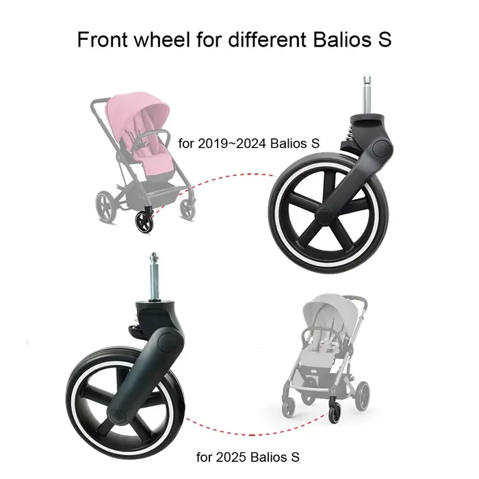 Roue avant de poussette pour Cybex Balios S Lux design cadre différent interchangeable accessoire remplacement direct pour parents occasions spéciales