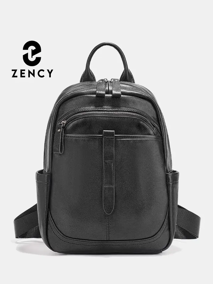 Zency – sac à dos en cuir véritable 100% pour femmes, grande capacité, pour les déplacements, les vo