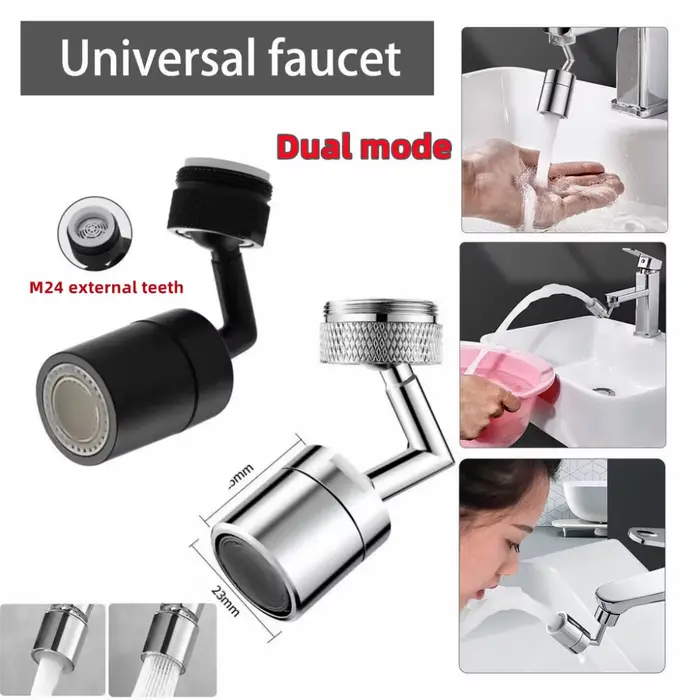 acier inoxydable 720 ° Extension de robinet rotative universelle, anti-éclaboussures, économie de ro