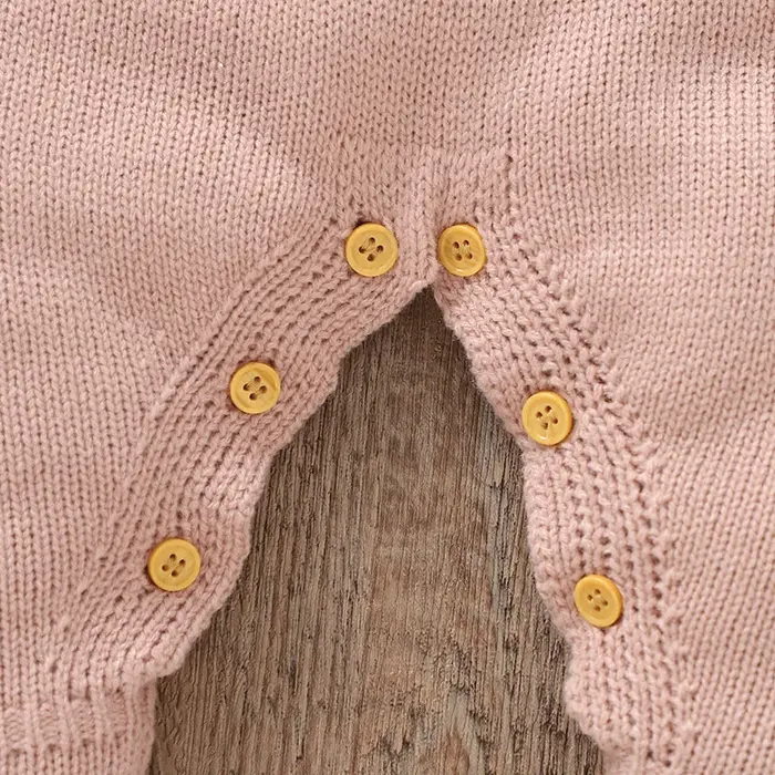 Barboteuse pour bébés filles, chapeaux, vêtements d'automne et d'hiver, rose, manches longues, trico