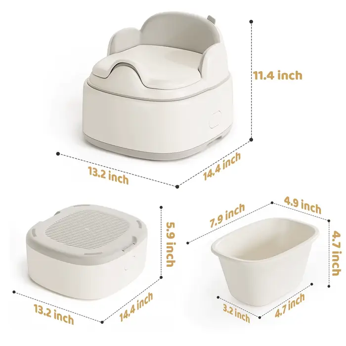 Ensemble de pot pour l'apprentissage de la propreté pour bébé 3 en 1 - Siège de pot avec marchepied 