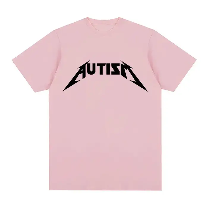 Autisme métal Rock Meme T-shirt hommes femmes mode Hip Hop manches courtes surdimensionné T-shirts é