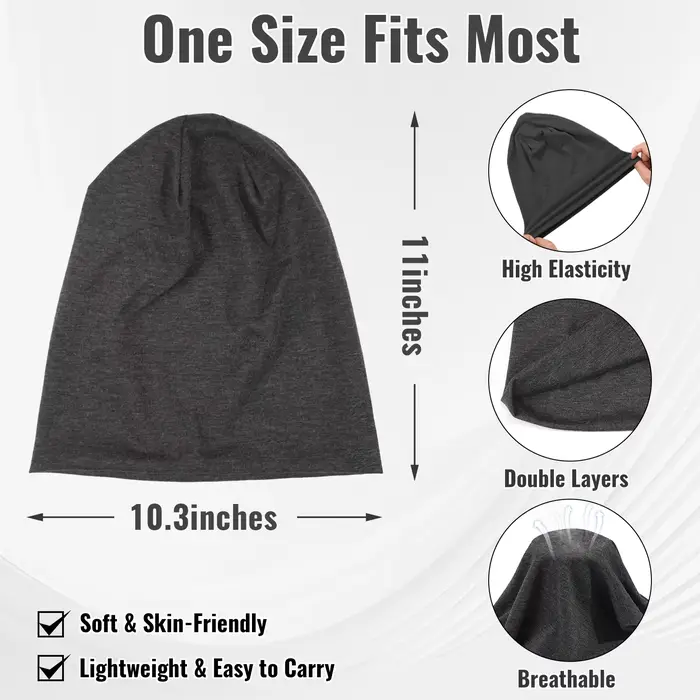 Bonnet Unisexe en Tissu Uni - Bonnet Doux et Léger pour l'Hiver, Chaud pour Hommes et Femmes, Hip-Ho
