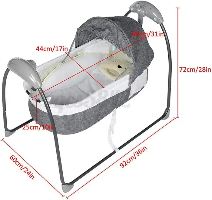 Berceau à bascule électrique pour bébé, balançoire automatique pour nourrisson avec télécommande, tr