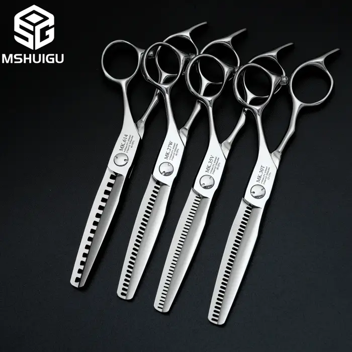 MSHUIGU Ciseaux de barbier professionnels VG10 de 6 pouces, ciseaux à effiler multi-usages avec desi