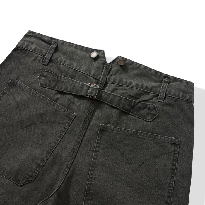Pantalon de travail en toile haute densité YKK avec fermeture éclair, Legging large, pantalon Ami Ka