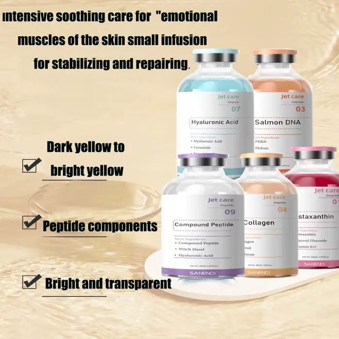 Ampoule de soin pour le visage, Essence PDRN, saumon, oxygène, tige cellulaire, blanchissant, Anti-â