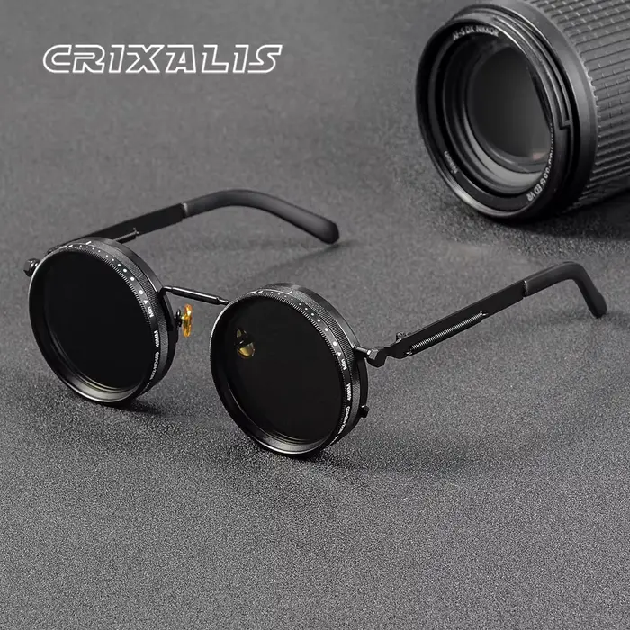 CRIXALIS lunettes de soleil rondes polarisées ND9 gradation réglable hommes femmes rétro Punk hommes