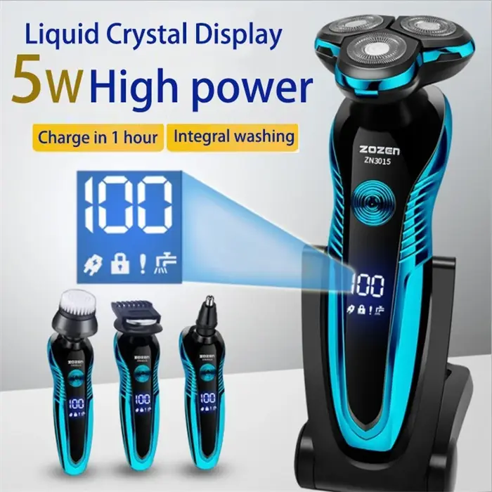 ZOZEN rasoir électrique lavable Rechargeable rasoir électrique Machine à raser pour hommes corps che