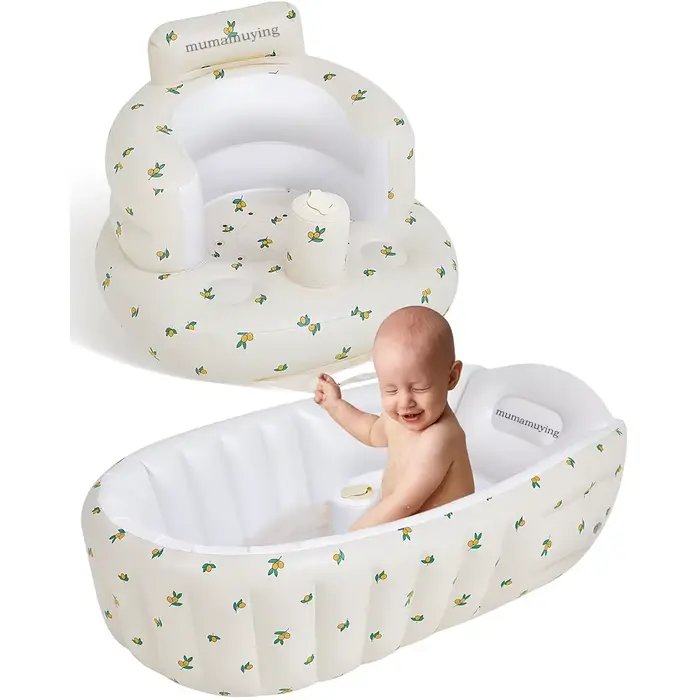 Baignoire Gonflable Multifonctionnelle Transformable en Siège Portable pour Bébé Support Arrière Facilité d'Utilisation Occasions Spéciales Joie et Détente pour Tous-Petits