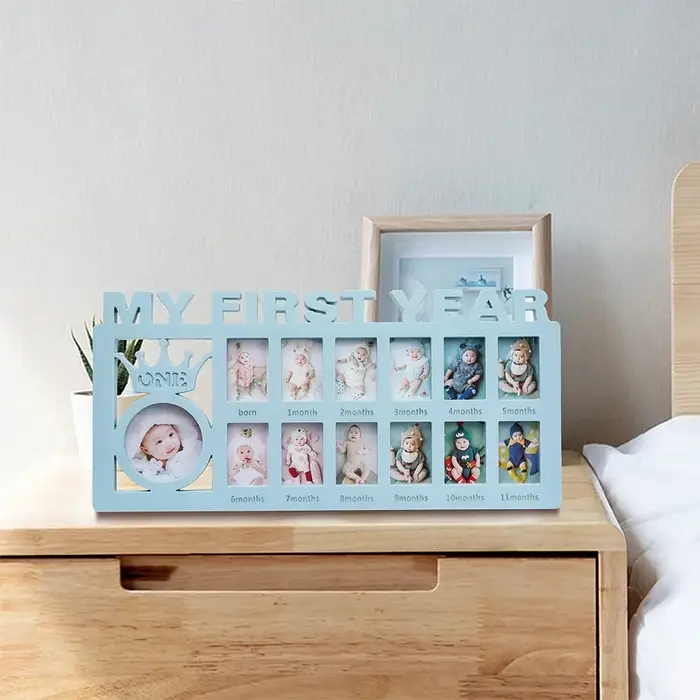 Cadre Souvenir Bébé 0 à 12 Mois Design Élégant Pour Capturer Étapes Clés Années Premières Occasions Spéciales