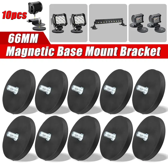 10 pièces 66MM M8 boulon Base magnétique support de montage pince LED support de barre lumineuse de 