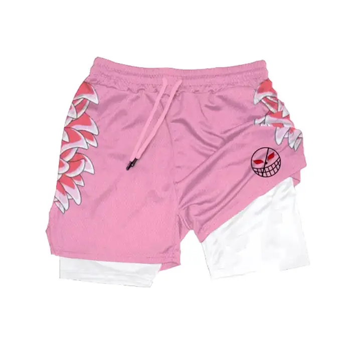 Short de Performance Anime 2 en 1 pour hommes et femmes, Short de sport, Manga, impression 3D, maill