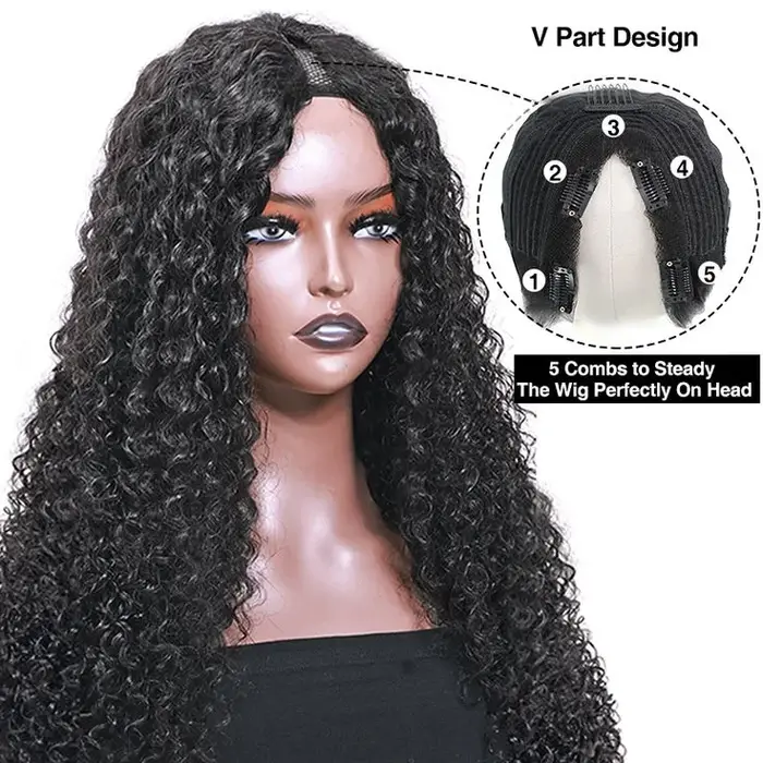 Perruque Brésilienne Ondulée 250 Naturelle, Cheveux Humains, Rapide, Facile à vitation, Sans Colle, 