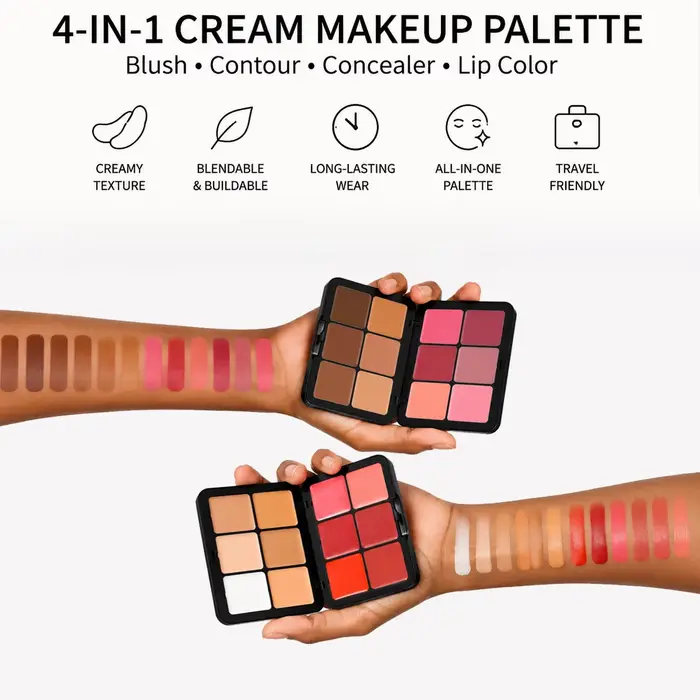 Palette de maquillage tout-en-un pour femmes 12 couleurs correcteur étain crème blush surligneur mat occasionnels spéciaux
