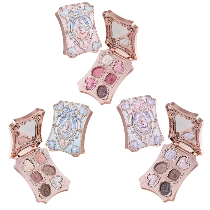Palette de maquillage Flower Knows Bunny Garden 6 couleurs, blush, illuminateur, thème lapin mignon 
