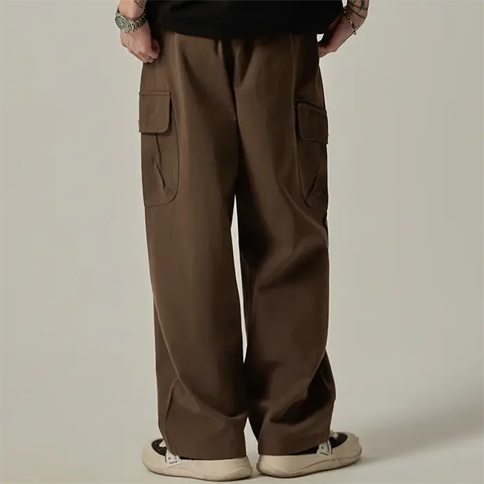Pantalon de survêtement pour hommes, Vintage, japonais, jambes larges, droit, ample, boutons, grande