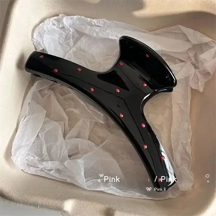 2 pièces femmes Vintage rouge à pois ruban arc requin pince épingle à cheveux griffe crabe Barrettes