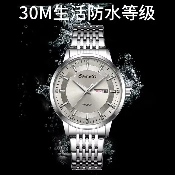 Montre pour hommes entièrement automatique et Non mécanique, évidée, étanche, tendance, brille dans 
