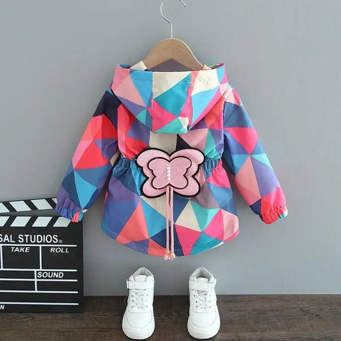 Nouveau lapin filles veste printemps automne à capuche fermeture éclair bébé coupe-vent manteau cade